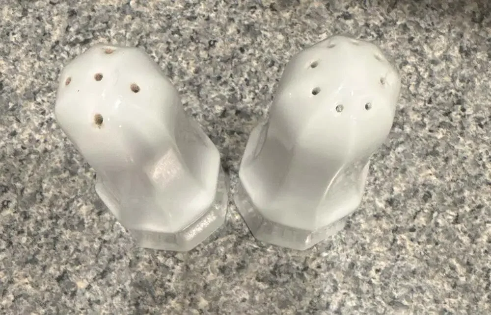 Savoir Vivre Maison Blanche White Octagonal Porcelain Salt and Pepper Shaker Set